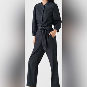 Faherty CHARLOTTE DENIM JUMPSUIT utilitarian jumpsuit has a little flair.